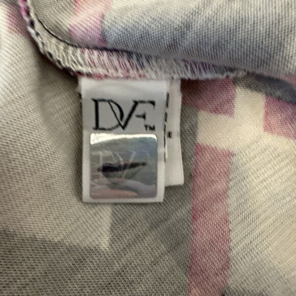 Diane Von Furstenberg Julian Two Wrap Dress Size 12 Square Tips Pink Black Silk - Picture 8 of 10